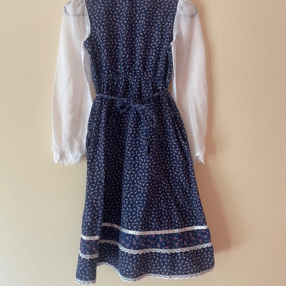 Gunne Sax Jeunes Filles by Jessica Girls 14 VTG Prairie Rose Bud High Neck Lace - Picture 3 of 13